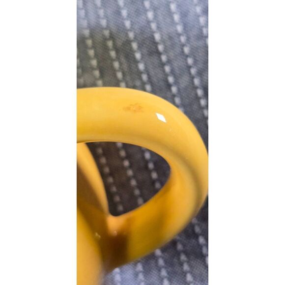 Two Vintage Retro McCoy Pottery YELLOW Smilely HAPPY FACE Coffee CUP Mug Made in - Picture 10 of 11